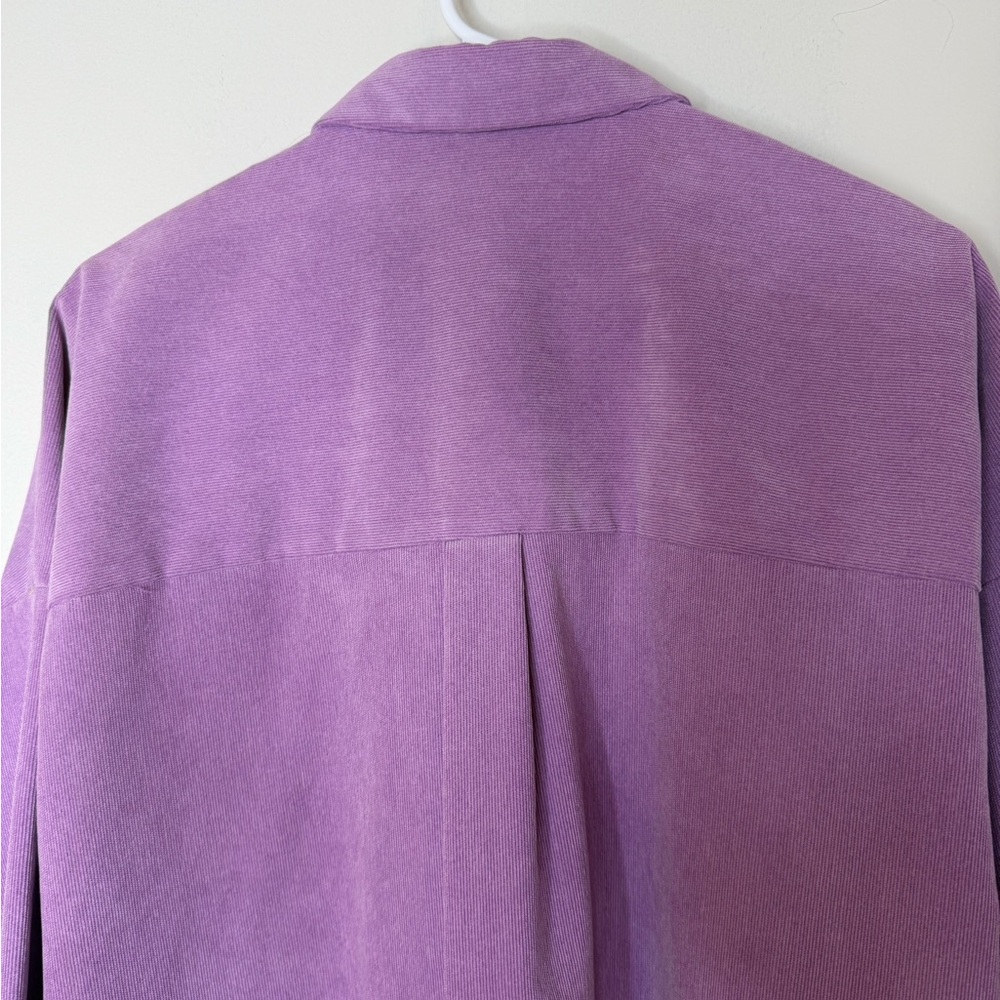 Zara Purple Lilac Casual Corduroy Button Front Oversized Shirt Jacket Shacket XS - Picture 14 of 16